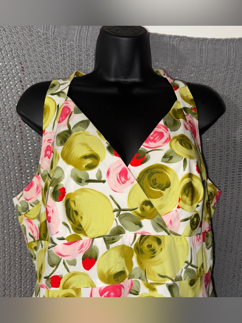 Talbots Pink Green Sleeveless A-Line Midi Fit & Flare Dress 14 Petite - Picture 4 of 6